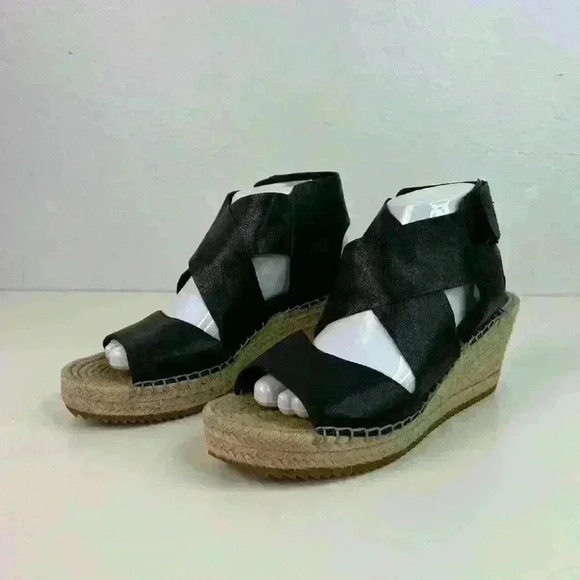 Eileen Fisher Willow Tumbled Leather Wedge Espadrille - Picture 2 of 16
